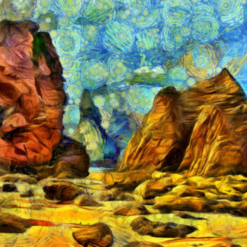 Digital Arts titled "Beautiful Beach" by Pwa Studio, Original Artwork, Digital Painting