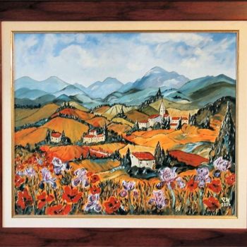 Painting titled "Eté à la campagne" by Pascal Weber, Original Artwork