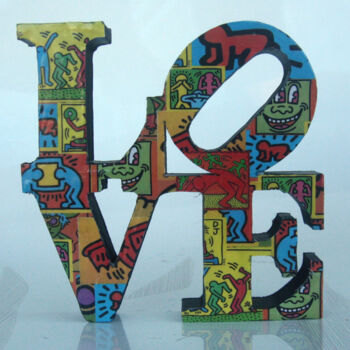 Escultura intitulada "PyB - Love keith ha…" por Pyb, Obras de arte originais, Resina