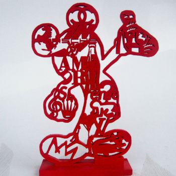 Skulptur mit dem Titel "PyB Mickey art and…" von Pyb, Original-Kunstwerk, Harz