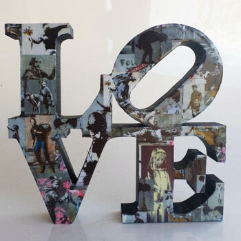 Escultura titulada "PyB Love banksy , 2…" por Pyb, Obra de arte original, Resina