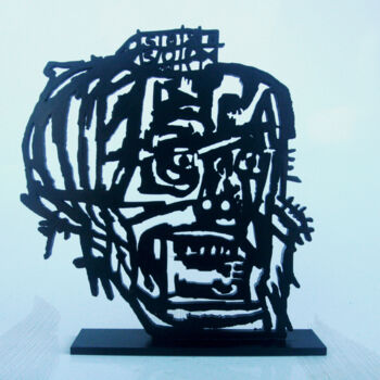 Sculpture titled "PyB SKULL Basquiat…" by Pyb, Original Artwork, Resin