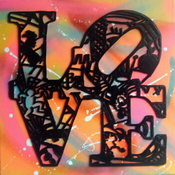 Malarstwo zatytułowany „PyB LOVE logos, 202…” autorstwa Pyb, Oryginalna praca, Kolaże