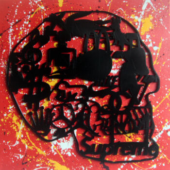Pittura intitolato "PyB SKULL logos, 20…" da Pyb, Opera d'arte originale, Collages