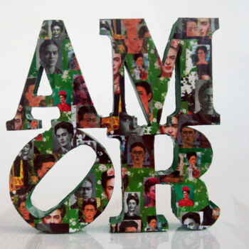 「PyB Amor Frida Kahl…」というタイトルの彫刻 Pybによって, オリジナルのアートワーク, 樹脂