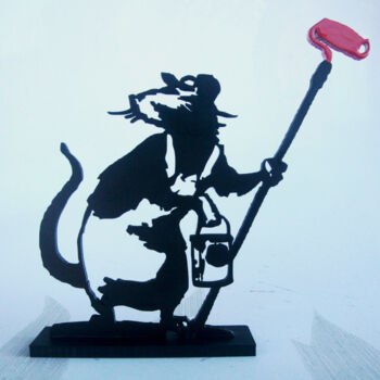 Скульптура под названием "PYB Banksy rat , 20…" - Pyb, Подлинное произведение искусства, Смола