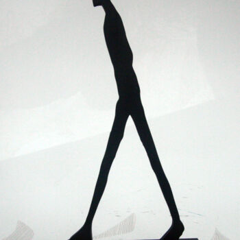 Rzeźba zatytułowany „PYB giacometti man…” autorstwa Pyb, Oryginalna praca, Żywica
