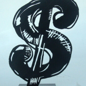 Sculpture intitulée "PyB Dollar Warhol,…" par Pyb, Œuvre d'art originale, Résine