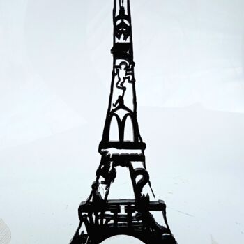 Sculpture intitulée "PyB Tour Eiffel art…" par Pyb, Œuvre d'art originale, Résine