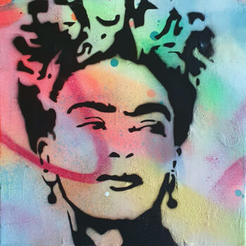 Schilderij getiteld "PyB Frida  Kahlo 20…" door Pyb, Origineel Kunstwerk, Graffiti