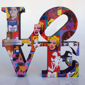 Sculpture titled "PyB Love Warhol , 2…" by Pyb, Original Artwork, Resin