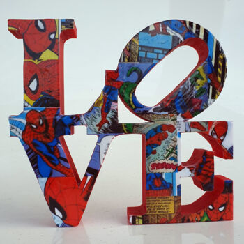 Скульптура под названием "PyB Love SPIDERMAN…" - Pyb, Подлинное произведение искусства, Смола