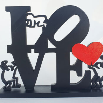 Скульптура под названием "PyB Love boys Harin…" - Pyb, Подлинное произведение искусства, Смола