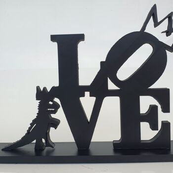 Scultura intitolato "PyB LOVE Basquiat…" da Pyb, Opera d'arte originale, Resina