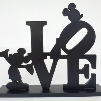 "PyB LOVE Mickey mou…" başlıklı Heykel Pyb tarafından, Orijinal sanat, Rezine