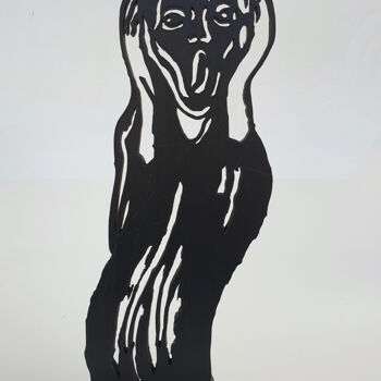 Sculptuur getiteld "PYB CRI de Munch ,…" door Pyb, Origineel Kunstwerk, Hars