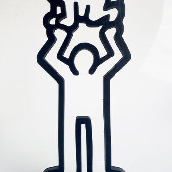 Sculpture titled "BOY BABY HARING scu…" by Pyb, Original Artwork, Resin