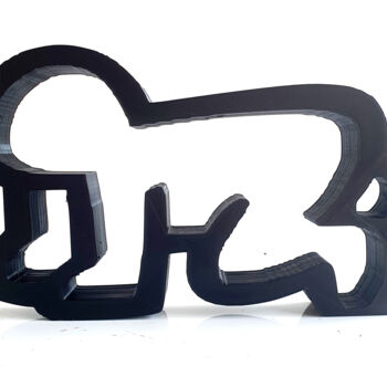 Sculpture intitulée "PyB Keith Baby Hari…" par Pyb, Œuvre d'art originale, Résine