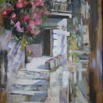 Painting titled "Балкончик.jpg" by Anna Pyneeva, Original Artwork, Oil