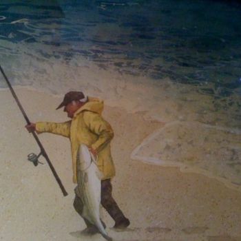 Schilderij getiteld "Dream fish" door Steven Pynn, Origineel Kunstwerk, Aquarel