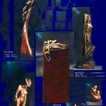 绘画 标题为“Ensemble sculptures…” 由Ferrer / Py.R  /  Gef, 原创艺术品, 油
