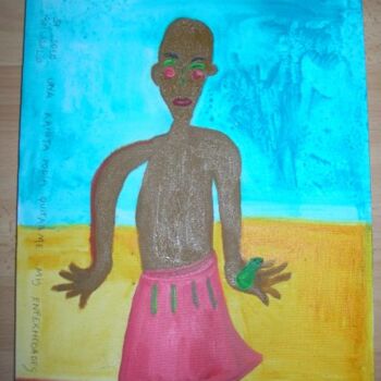 Peinture intitulée "La rana que cura" par Q.Mumu, Œuvre d'art originale