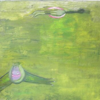 绘画 标题为“Flying Lambu” 由Q.Mumu, 原创艺术品