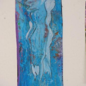 Ζωγραφική με τίτλο "Ms Blue" από Q.Mumu, Αυθεντικά έργα τέχνης