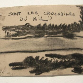 「Ou sont les crocodi…」というタイトルの絵画 Q.Mumuによって, オリジナルのアートワーク