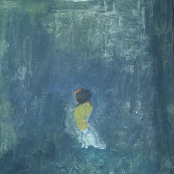 Pittura intitolato "Personnage aux lèvr…" da Q.Mumu, Opera d'arte originale