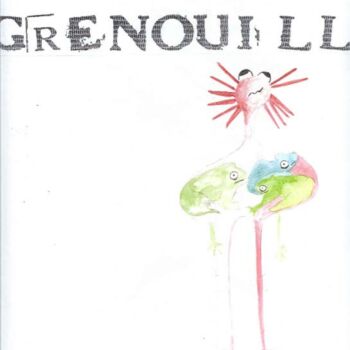 Pintura intitulada "Avoir des grenouill…" por Q.Mumu, Obras de arte originais