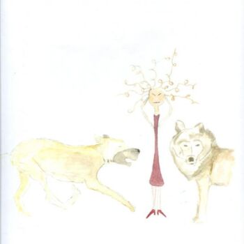 Malarstwo zatytułowany „Entre chien et loup” autorstwa Q.Mumu, Oryginalna praca