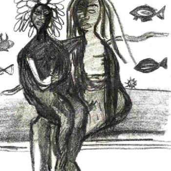 Malerei mit dem Titel "Tahiti dreamin'" von Q.Mumu, Original-Kunstwerk