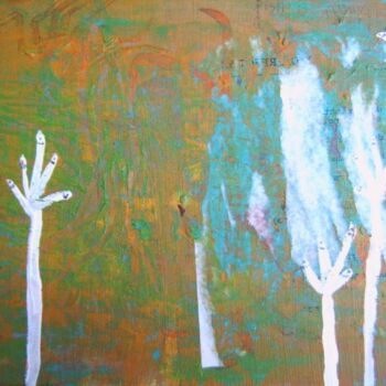 Malerei mit dem Titel "Treefingers" von Q.Mumu, Original-Kunstwerk
