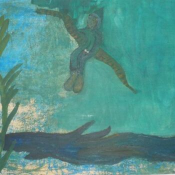 Pintura intitulada "En la profundidad" por Q.Mumu, Obras de arte originais