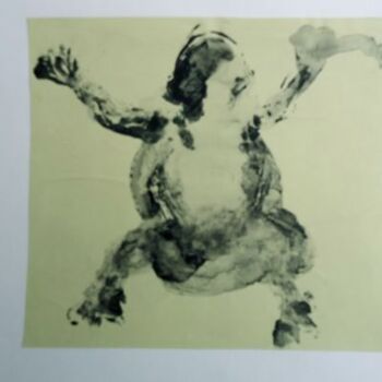 Painting titled "frog s imprint" by Q.Mumu, Original Artwork