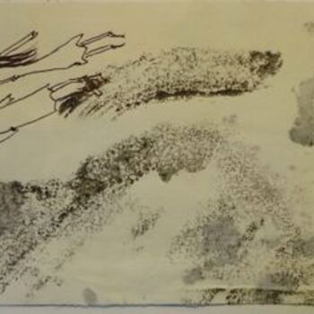 Malerei mit dem Titel "ani and flying monk" von Q.Mumu, Original-Kunstwerk