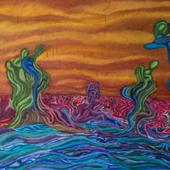 Картина под названием "Abstract Sea" - Quentin Esseiva, Подлинное произведение искусства, Акрил