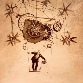 Pintura titulada "Voyage dans le temps" por Aram Qas, Obra de arte original, Acrílico