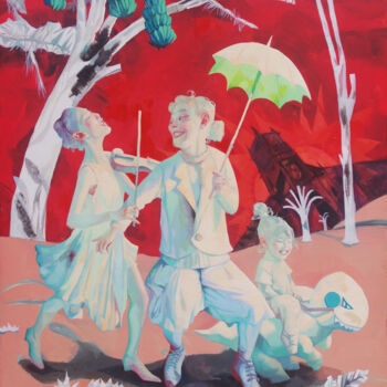 Pintura titulada "走，我们一起去涠洲岛110x80cm" por Qi Biao Chen, Obra de arte original