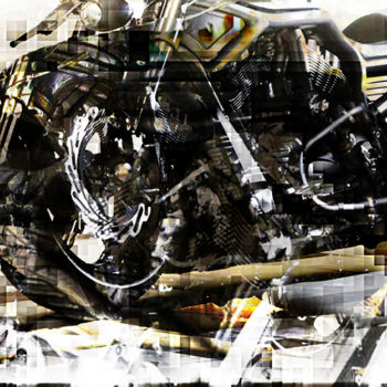 Arte digitale intitolato "Dark Harley" da Qinart, Opera d'arte originale, Collages