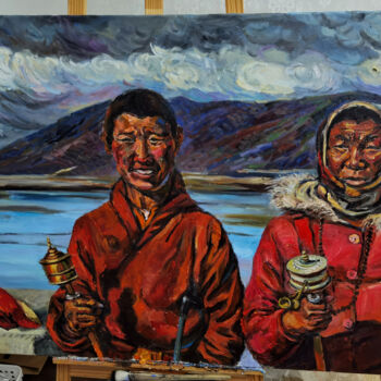 Peinture intitulée "Rosy highland compl…" par Qiuzi Zhang, Œuvre d'art originale, Acrylique