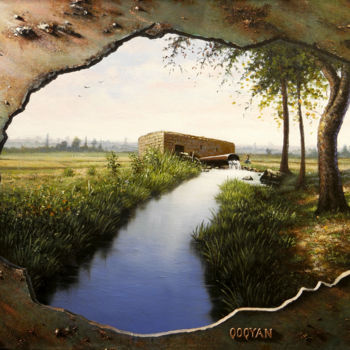 Peinture intitulée "Paysage syrien" par Qoqyan, Œuvre d'art originale, Acrylique