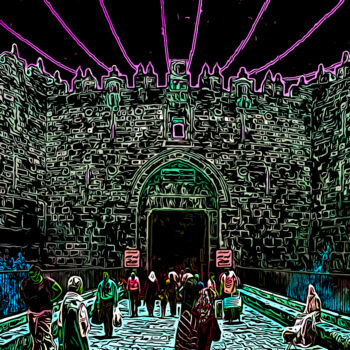 Arte digital titulada "Damascus Gate Purpl…" por J.A. Quattro (Qu4ttroStudio), Obra de arte original, Fotografía no manipula…