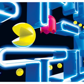 Digital Arts titled "Inside Pac Man" by Benoît Quadrado, Original Artwork, 3D Modeling Mounted on Other rigid panel