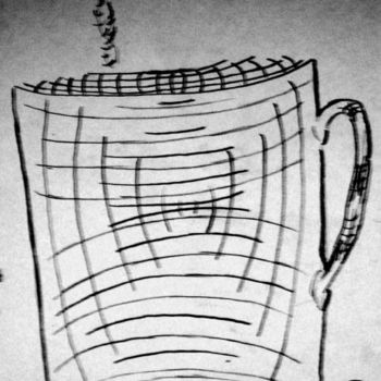 Dessin intitulée "dimensional mug" par Matthew Quain, Œuvre d'art originale