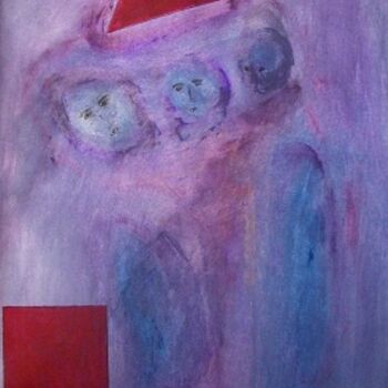 Painting titled "Three Comrades" by Quca, Original Artwork, Oil