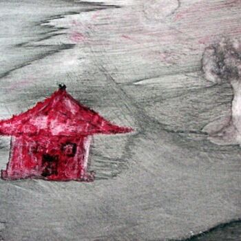 Painting titled "shack" by Quca, Original Artwork