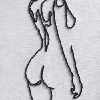 Art textile intitulée "Femme nue" par Camille Quedou, Œuvre d'art originale, Broderie