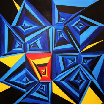 Painting titled "Spacetime Decompres…" by Dominika Bartková, Original Artwork, Acrylic Mounted on Wood Stretcher frame
